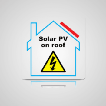 PV on Roof Hazard Label (Single)